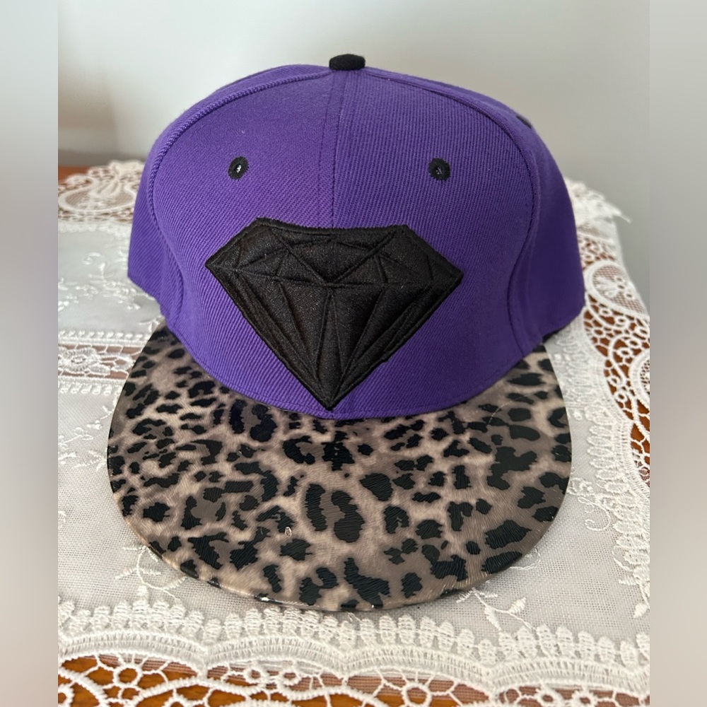 EXCLUSIVE Diamond Supply Co Fresh Purple, Black Diamond & Cheetah Brim Snapback